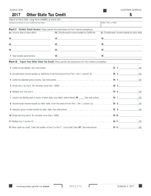 Schedule S 540  Other State Tax Credit Instructions  Form