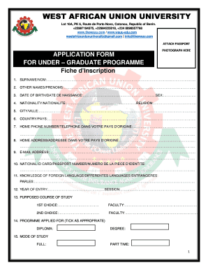 Wauu Application Form