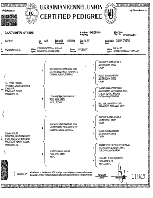 Ukrainian Kennel Union Certified Pedigree  Form