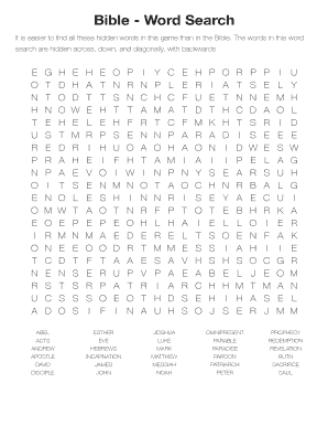 Bible Word Search PDF  Form