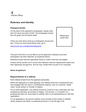 Home Office Referese and Identity  Form