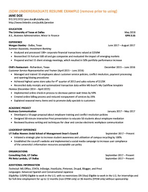  Jsom Resume Template 2017-2024