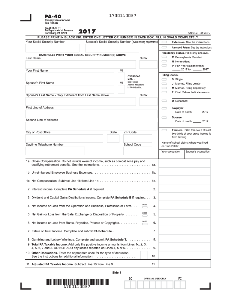  Pa 40  Form 2017