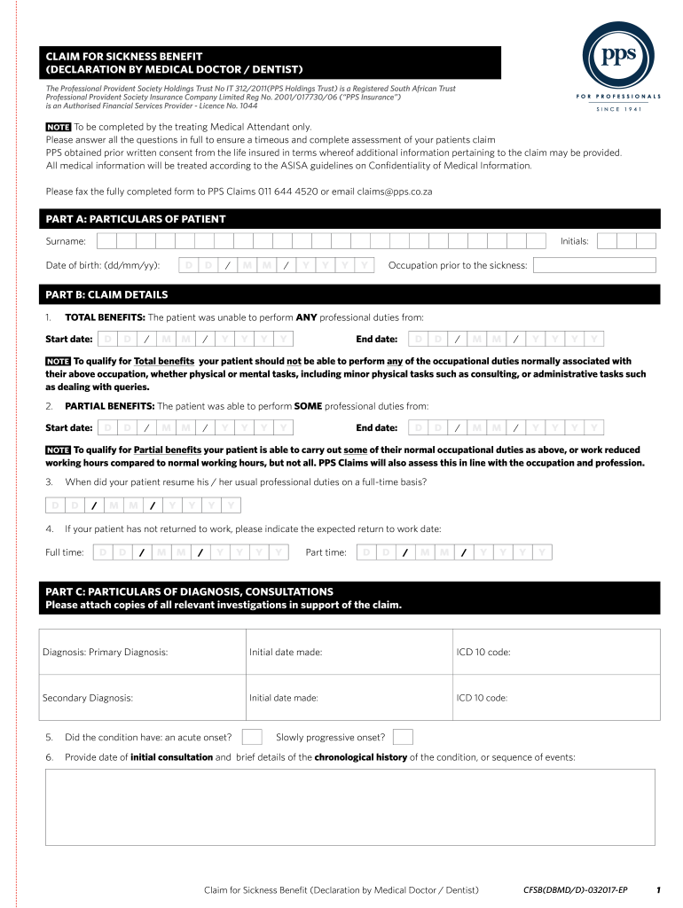  Pps Claim Form 2017-2024