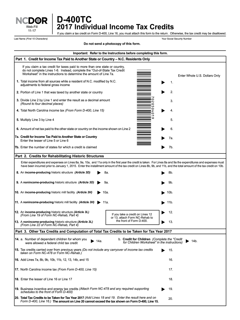 Get and Sign Nc State Tax Forms Printable 2017-2022