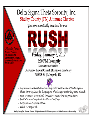 Delta Sigma Theta Rush  Form