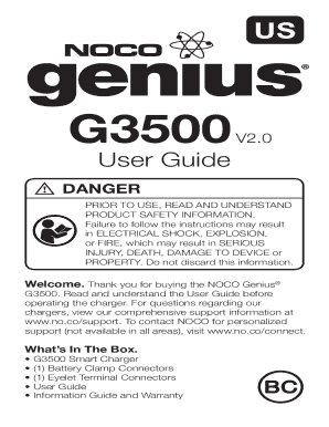Noco Genius G3500 Manual  Form