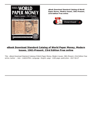Standard Catalog of World Paper Money 26th Edition PDF  Form