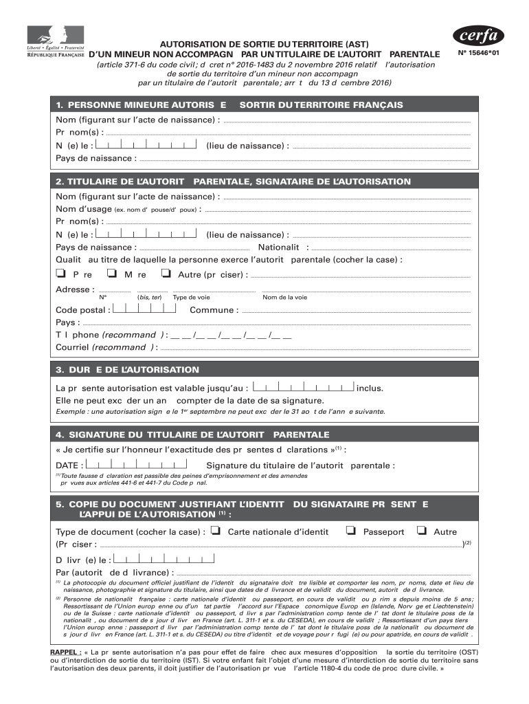 Cerfa De Territoire  Form