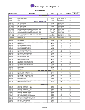 Nefful Products Price List  Form