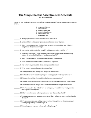 Rathus Assertiveness Scale PDF  Form