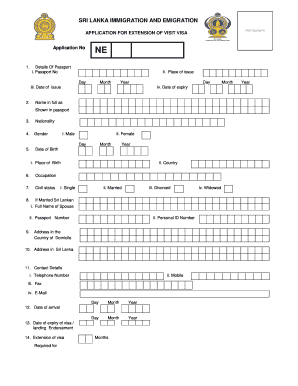 Departure Card Sri Lanka PDF  Form