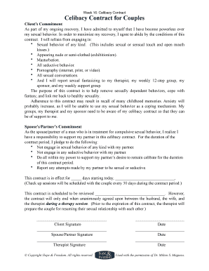 Celibacy Contract  Form