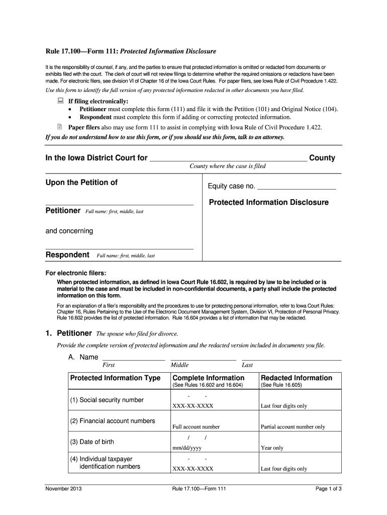 Iowa Form 111