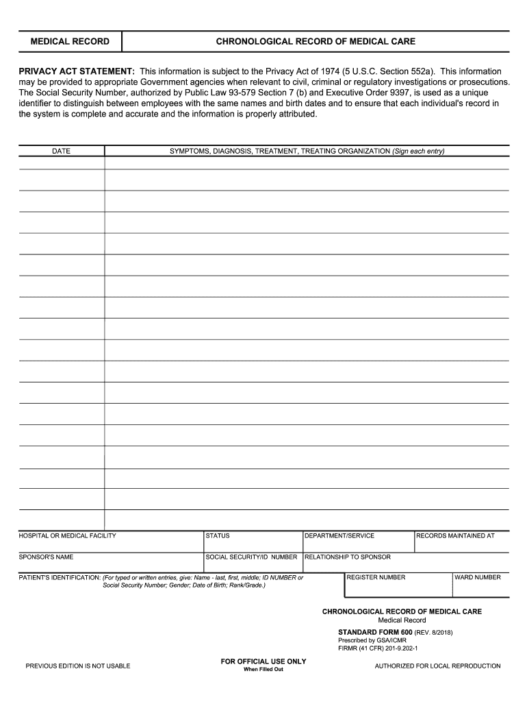 Get and Sign Sf 600 2018-2022 Form