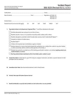 Nys Doh Incident Report Form