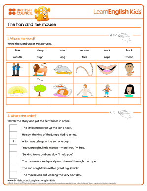 The Lion and the Mouse British Council  Form