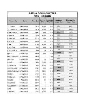 Mcx Lot Size PDF  Form