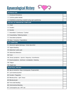 Gynae History Template  Form