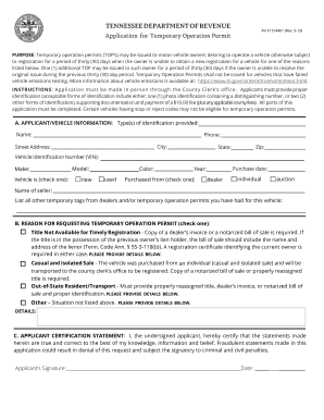  Tn Temporary Form 2019