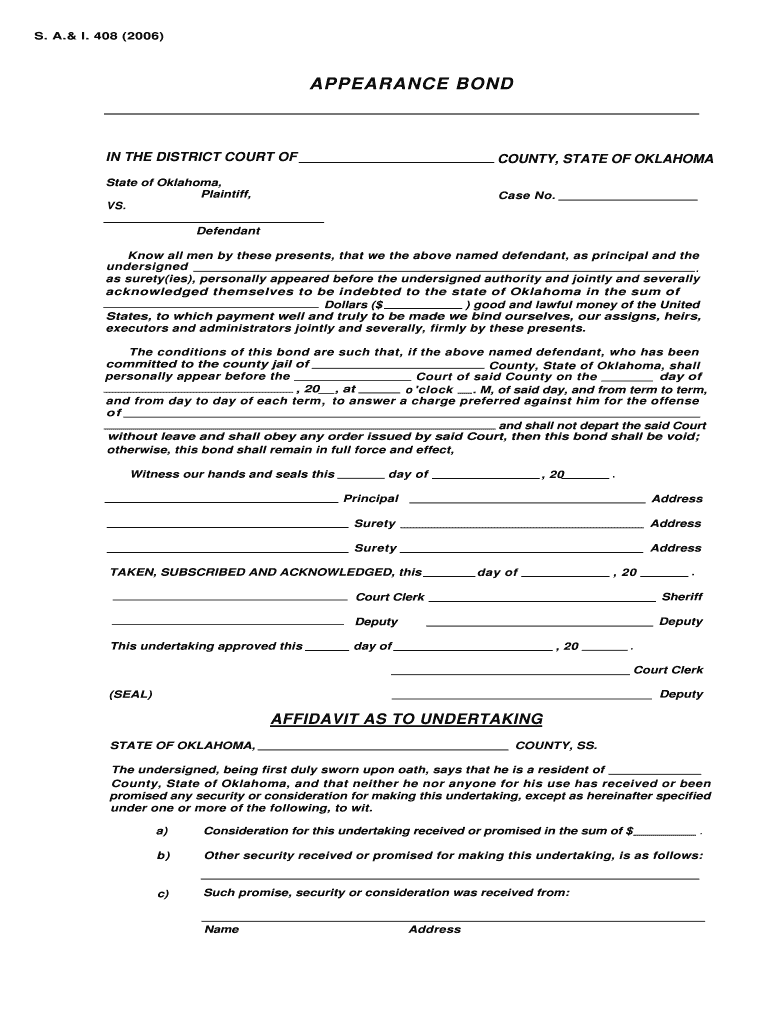 APPEARANCE BOND  Form