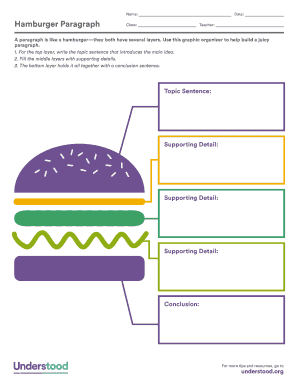 Hamburger Writing Template PDF  Form