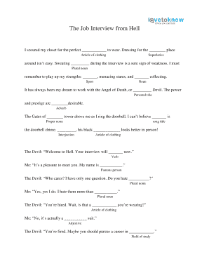 The Job Interview from Hell Worksheet Answers  Form