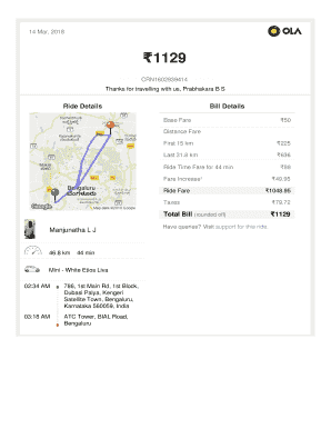 Get and Sign Ola Bill PDF  Form