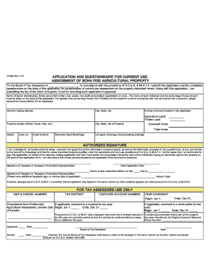 Get and Sign Georgia Tax Assessment Current Use Assessment Questionnaire Pt283a 005 001 2015-2022 Form