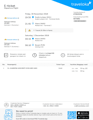 Flight Eticket  Form