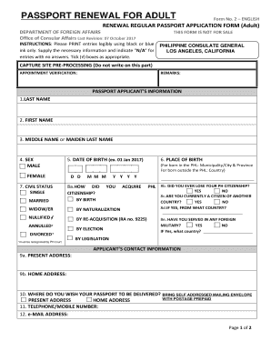 Dfa Application Form