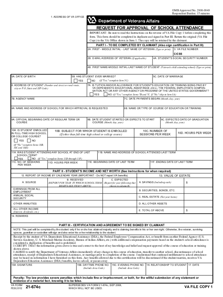 Va Form 21 674c