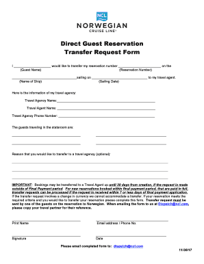 Ncl Transfer Form