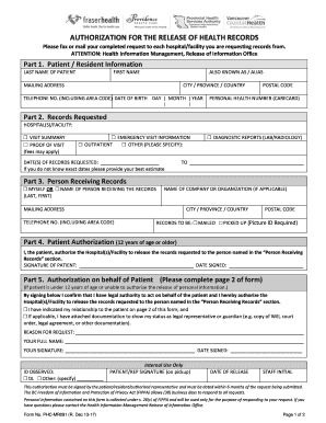  Please Fax or Mail Your Completed Request to Each Hospitalfacility You Are Requesting Records from 2017-2024