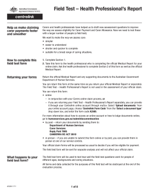 A2565 Field Test Health Profesional Report  Form