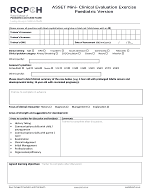 MiniCex Form Rcpch