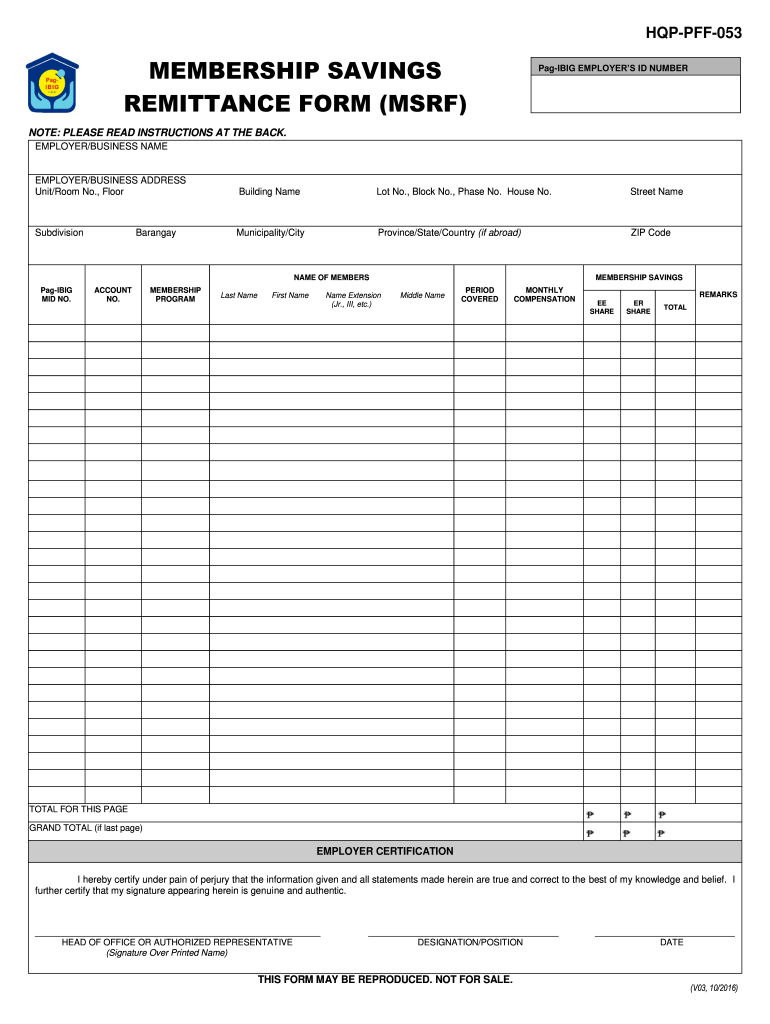 Hqp Pff 053 Excel File  Form