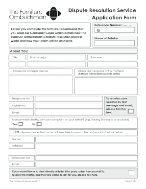 Furniture Ombudsman Complaint Form