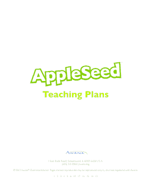 Cubbies Appleseed Teaching Plans PDF  Form