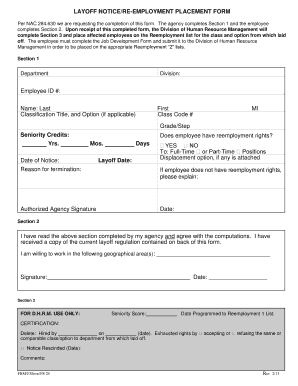  Layoff Notice Form 2013-2024