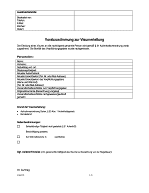 Vorabzustimmung  Form