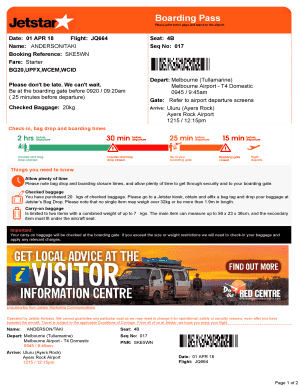 Jetstar Boarding Pass Template  Form