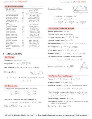 Physics 101 Formula