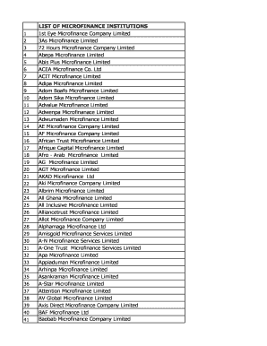 List of Microfinance Institutions in Ethiopia PDF  Form