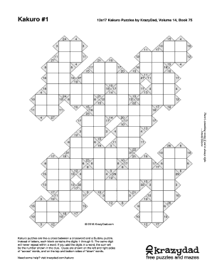 Kakuro Printable  Form