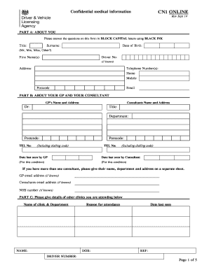 Dvla Cn1  Form