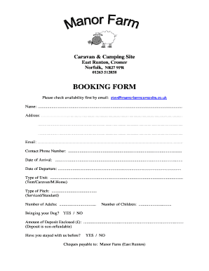 Caravan Booking Form