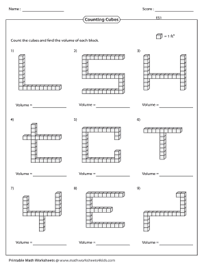 Volume of L Blocks Worksheet  Form