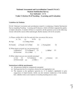 Naac Student Survey Form