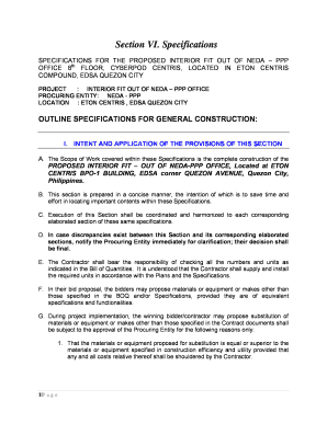 SPECIFICATIONS for the PROPOSED INTERIOR FIT OUT of NEDA PPP  Form